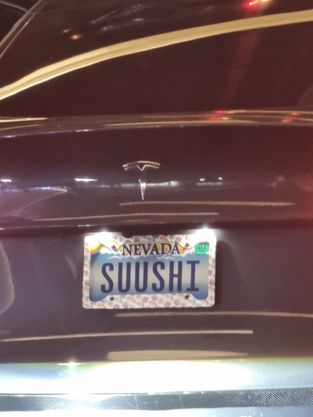 Tesla Uber with Suushi plate